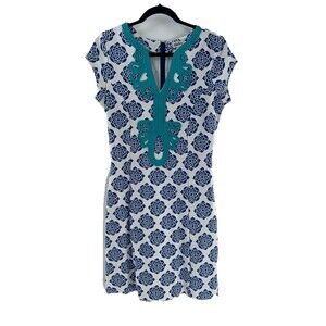 Women's Hatley Floral Emmbroidered Sheath Short Sleeve Dress Size S